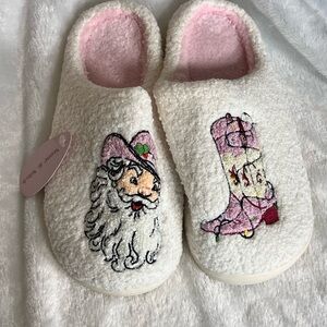 Cowboy Santa slippers, NWT